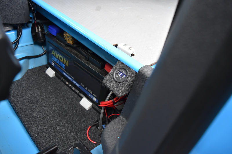 VW Caddy with electrics fitted under rear footwell 