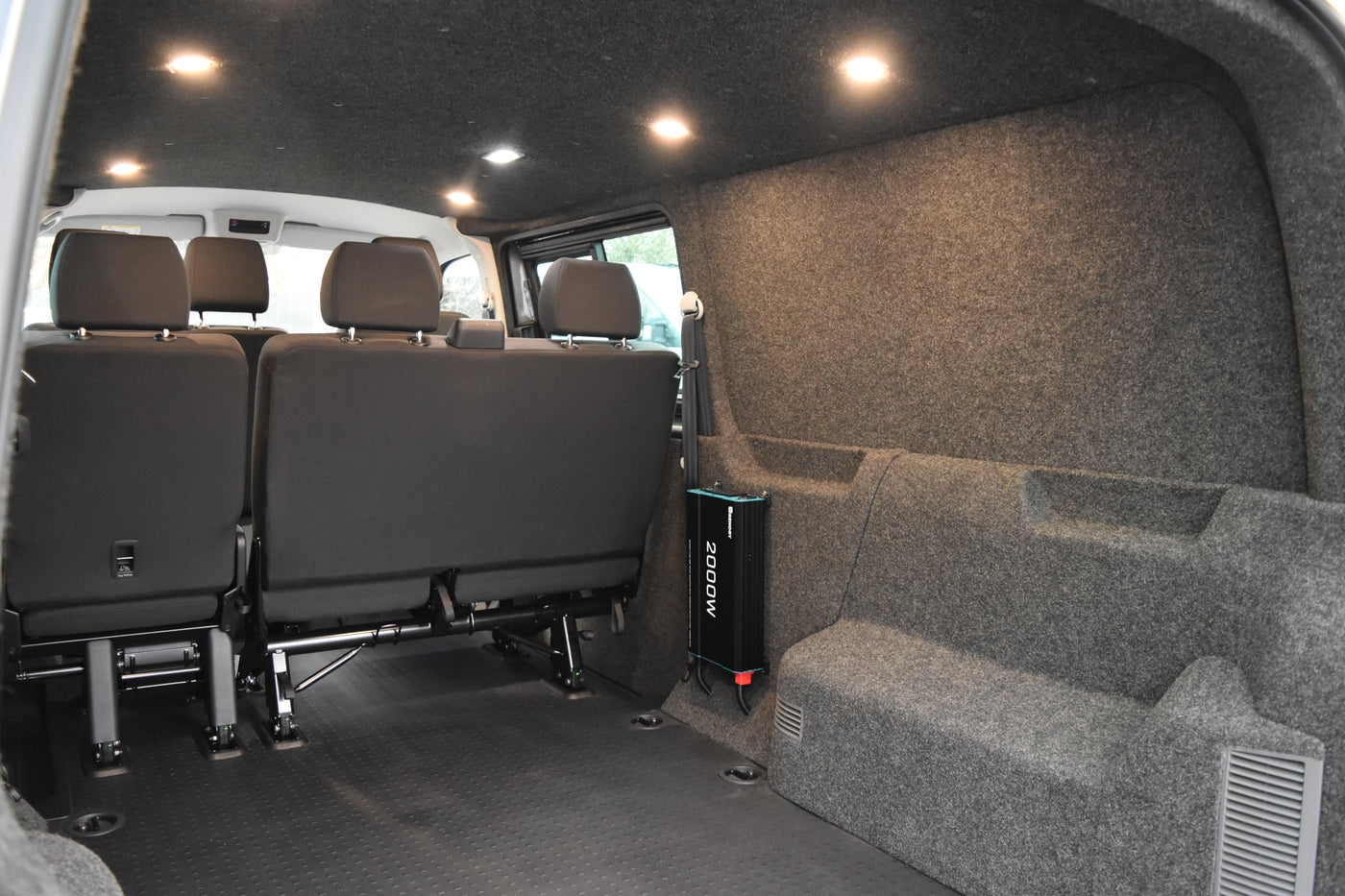 Volkswagen Transporter T6.1 carpet lined with rear seats