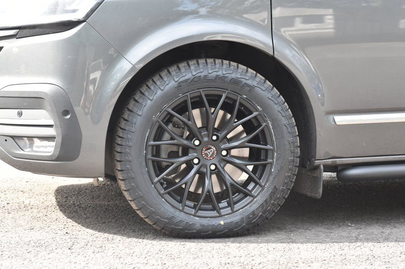 Wolfrace wheels fitted on a VW Transporter van 