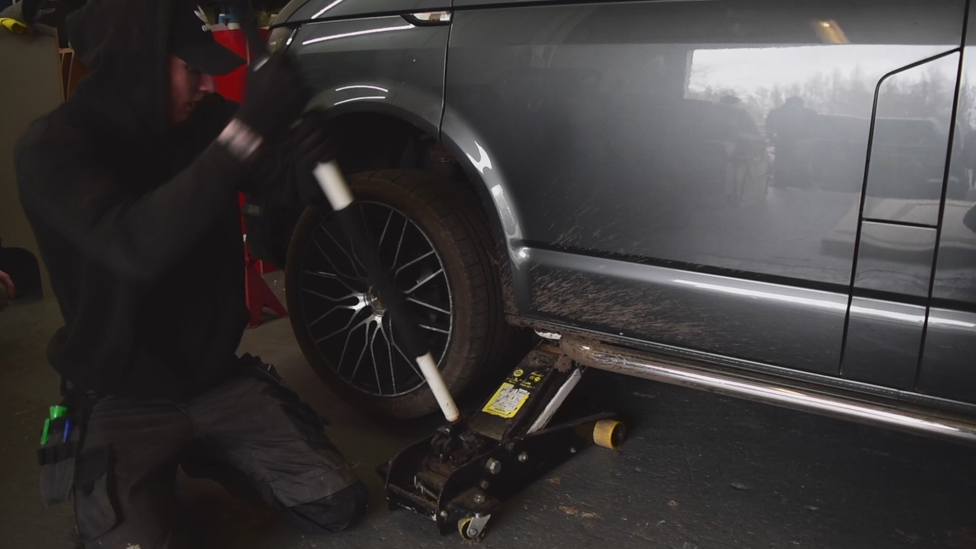 A video of fitting wheels and new suspension to our customer's van