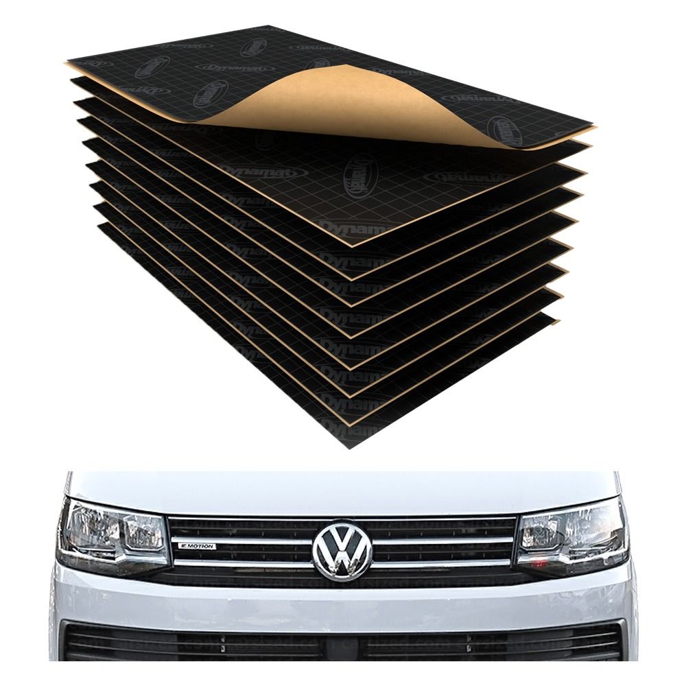 Dynamat sheets shown with VW Transporter
